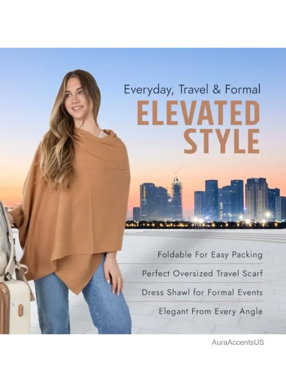 Oversized Cotton Shawl Wrap & Travel Scarf, 78x30
